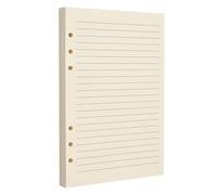 A5 6-Hole Beige Lined Refill Paper-Pre-Punched for A5 6-Ring Organisers,100gsm Fountain & Gel Pen Friendly,No Ink Bleed,Double-Sided Writing
