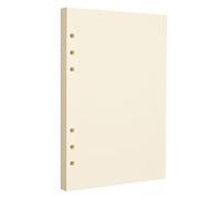 A5 6-Hole Blank Loose-Leaf Paper, Beige - Refill Pages for Standard A5 6-Ring Binder, Journals, Planners -Double-Sided with No Bleed-Through - 80 Sheets