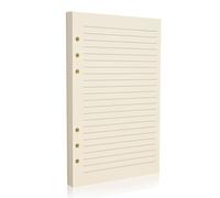 A5 6-Hole Refill Paper - 100gsm Beige Fountain Pen & Gel Pen Friendly Loose Leaf for 6-Ring Binders, Ruled/Lined, No Bleed - Journaling, Planning, Notes. Double-Sided Writing Supported
