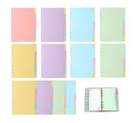 A5 6-Hole Ring Binder Dividers 60 Sheets Pastel Index Tabs for A5 Binder