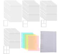 A5 6 Ring Binder Cover with 20 PCS Various Grids Pockets and 5 Pack Colorful Dividers for Dies and Stamp Sotorage 6 Hole Planner Pages Refill Insert Die Storage Book Binder Page Protectors Pockets