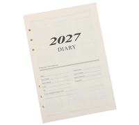 A5 6 Ring Daily Planner Refill Pages Beige Paper Dated 2027 | Vertical Layout, Six Hole Prepunched Sheets, for Office Staff Students and Travel Itinerary Notes