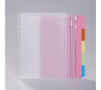 A5 6 Ring Divider Set, Coloured Index Paper, Plastic Dividers, Zip Pockets | A5 Binder Separator Pages, 250gsm 5 Colour Index Sheets, 2 Translucent PP Dividers 0.6mm, 2 Waterproof Zipper Pouches 0.14mm