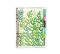 A5 6-Ring Loose Leaf Binder Journal from Chris.W, w/ 80 Insert Pages(Dot Grid/Square Grid/Ruled/Blank) + 6 Index Divider Tabs + 1 Clear Page Maker + 1 Ziplock Pouch Included, Refillable