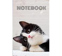 A5 6"x9" Cute Cat kitten Black white Lined Notebook - 120 pages -Paperback-Journal Travel School College (Animal Journal Notebook)
