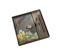 A5- A Thousand Miles of Mountains and Rivers Notebook-A Thousand Miles of Mountains and Rivers Notebook- Buckle-Obsidian Black 3-piece Set