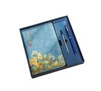 A5- A Thousand Miles of Mountains and Rivers Notebook-A Thousand Miles of Mountains and Rivers Notebook-Simple-Smog Blue Three-piece Set