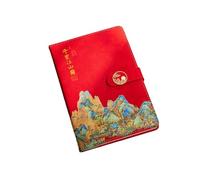 A5- A Thousand Miles of Mountains and Rivers Notebook-A Thousand Miles of Mountains and Rivers Notebook- Buckle-China Red