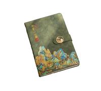 A5- A Thousand Miles of Mountains and Rivers Notebook-A Thousand Miles of Mountains and Rivers Notebook- Buckle-Matcha Green