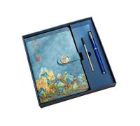 A5- A Thousand Miles of Mountains and Rivers Notebook Chinese Wind Notebook-A Thousand Miles of Mountains and Rivers- Buckle-Smog Blue Three-piece Set