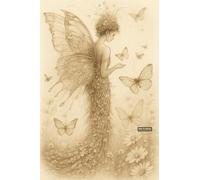 A5 A4 A3 Forest Fairy Poster Wall Art Featuring Elegant Female Portrait with Delicate Floral Decorations and Colorful Butterflies for Home or Office (A5 (210x148mm), High-resolution paper)