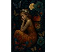 A5 A4 A3 Forest Fairy Poster Wall Art Featuring Elegant Female Portrait with Delicate Floral Decorations and Colorful Butterflies for Home or Office (A3 (420x297mm), High-resolution paper)