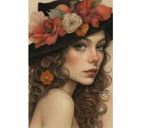 A5 A4 A3 Poster with Elegant Female Portrait Surrounded by Floral Arrangements and Butterflies Designed for Wall Display in Various Interior Settings (A3 (420x297mm), High-resolution paper)