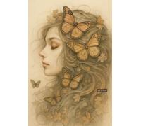 A5 A4 A3 Poster with Elegant Female Portrait Surrounded by Floral Arrangements and Butterflies Designed for Wall Display in Various Interior Settings (A3 (420x297mm), High-resolution paper)