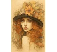 A5 A4 A3 Poster with Elegant Female Portrait Surrounded by Floral Arrangements and Butterflies Designed for Wall Display in Various Interior Settings (A4 (297x210mm), High-resolution paper)