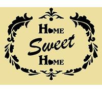 A5 / A4 / A3 Stencil Shabby Chic, Home Sweet Home, Mylar Stencil, 125/190 Micron Reusable Mylar (199) (A5 (125 Micron))