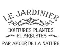 A5 / A4 / A3 Stencil Shabby Chic, Le Jardinier, Mylar Stencil, 125/190 Micron Reusable Mylar (211) (A5 (125 Micron))