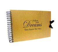 A5 A4 Follow Your Dreams Scrapbook, Landscape, Card Pages, Photo Album, Keepsake (A5 (Kraft Card))