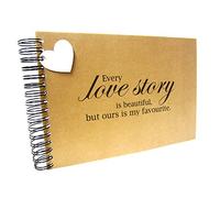 A5 A4 Love Story Scrapbook, Landscape, Card Pages, Photo Album, Keepsake (A4 (Kraft Pages))
