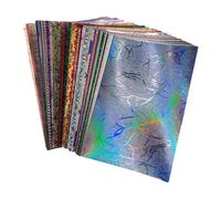 A5/A6 120g GlitterTextured Scrapbook Paper 50 Sheets Assorted Colors Designs Embossed Holographic Art Paper DIY Greeting Cards for Kids(Color 1_50CM)