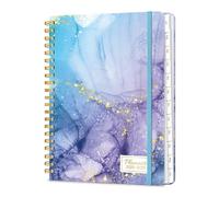 A5 Academic Diary 2025-2026 Week to View, Daily Weekly Planner 6.18" x 8.5" with Tabs, Spiral School Year Monthly Calendar Diary from JUL.2025 to JUN.2026 for Student and Teacher (Blue Marble)