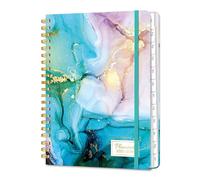 A5 Academic Diary 2025-2026 Week to View, Daily Weekly Planner 6.18" x 8.5" with Tabs, Spiral School Year Monthly Calendar Diary from JUL.2025 to JUN.2026 for Student and Teacher (Cyan Marble)