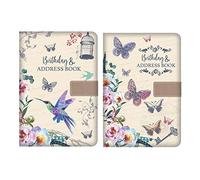 A5 Address Book & Birthday Book - Beautiful Fabric Vintage Style - Butterfly or Chic Design