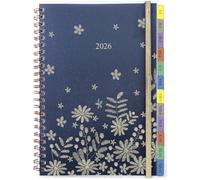A5 Appointment Diary 2026 Week to View, Weekly & Monthly Planner with Tabs, Contact, Notes, Back Pocket, Spiral Bound, 1 Week on 2 Pages, Vertical Layout 7:00 to 20:00, Personal Organiser, Jan-Dec