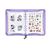 A5 Binder 20 Pages Clear Star Zippered Planner Sticker School Office | Refillable Planner Binder For School, Office, Meeting, Reading, Health, Mental, Study, Task, Home, Cleaning, School Office