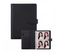 A5 Binder Compatible with Kpop Photocard, Album Holds 240 Cards,Black | PU Photocard Collector Holder,Fits Collectible Trading Card,6 Ring 4 Pocket Small Card Binder Sleeves