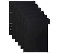 A5 Binder Dividers 6pcs Black Pp Plastic Tabs for Reports