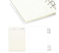 A5 Binder Notebook Cover 6-Ring Clear Acrylic Planner Binder Loose Leaf with Metal Ring & 40 Pcs Lined Inner Papers for School Office Note Taking