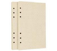 A5 Binder Refill Paper 6-Hole, Grid Notepaper, Refills for Cornell/Binders/Organizer/Filofax, 160 Sheets/320 Pages ，Thick No Bleed Through Dotted Paper，5mm Squared Inserts(Grid Notepaper)