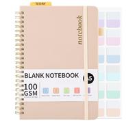 A5 Blank Notebook, 80 Sheets A5 Plain Wirebound Spiral Notebook, Pink