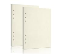 A5 Blank Refill Paper, 2 Packs Loose Leaf Paper for 6-Hole Refillable Binder Notebook Planner Diary Journals Painting (Beige Blank-160 Sheets, A5)
