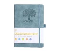 A5 Blue Notebook Hardcover, 21x14.5cm PU Leather 192 Lined Pages with Pen Loop 80Gsm Thick Paper Journals for Women Notepad for School Office Home Writing Journal for Girls Gift