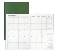 A5 Calendar Planner Jan 2026 - Dec 2027, Travelers Notebook Inserts for 2 Years, Monthly Calendar & Important Dates & Line & Dotted, 100gsm Paper, 8.3 x 5.6 in, 1pcs (Green)