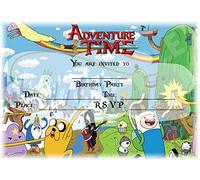A5 Cartoon Childrens Party Invitations X 12 - Adventure TIME Landscape (with Envelopes)