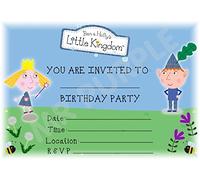 A5 Childrens Party Invitations X 12 -Ben and HOLLY'S Magical Kingdom Landscape (with Envelopes)