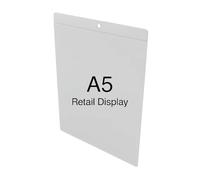 A5 Clear PVC Retail Display Wallet, Double-Sided Sign Holder with Eyelet, Flexible Document Sleeve (PACK OF 10)