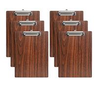 A5 Clipboard,6 Pack Wooden Clipboards Clip Board with Low Profile Clip and Hanging Hole