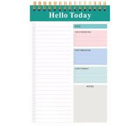 A5 Coil Bound Daily Planner Notepad for Task and Schedule Organisation with Thick Paper for office workers Office Workers Freelancers Daily Planning Work (Green, 21.0x14.0 cm)