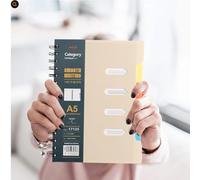 A5 Color Coil Notebook 10.12x7.48 110 Pages Hardcover Inches Horizontal Line Notepad Suitable for School Work Writing Journal(Khaki)