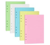 A5 Colorful Lined Filler Paper, 6-Hole Punched, 120GSM Loose-Leaf Paper and Planner Inserts for Notebooks, Journals, and Study Notes,50 Sheets/100 Pages (Colorful, A5-Colorful Lined)