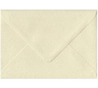 A5 Coloured Envelope V Flap to Fit A5 Greeting Card or A4 Card Fold in Half for Invitation Wedding Birthday Party Crafts 152x216mm - Pack of 25 Envelopes (Ivory Hammer)