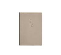 A5- Cowhide Business Notebook Simple Office Leather Book -A5 Braving the Wind and Waves [Khaki]