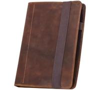 A5 Crazy Horse Leather Binder, Vintage Refillable 6-Ring Binder, Genuine Leather Business Portfolio, Handmade Leather Organizer Folder, 9.8 x 6.9 x 1 in / 25 x 17.5 x 2.5 cm