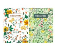 A5 Crossword 110 Puzzle Brain Teasers Floral Cover