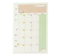A5 Cute Colorful Diary Refills Spiral Notebook Replace Color core Loose Leaf Stationery School Planner Paper（Monthly Plan）