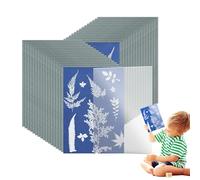 A5 Cyanotype Paper - Sun Printed Paper Sheets with Acrylic Panel, Thick Solar Drawing Papers | High Sensitivity Natural Art Printing, Solar Printing for and Adult